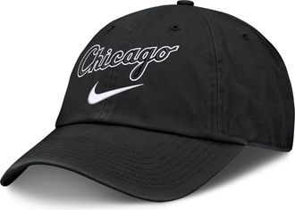 Nike Chicago White Sox Primetime Club Nike Mens MLB Unstructured Adjustable Hat in Black | NB0100ARX-ZHP