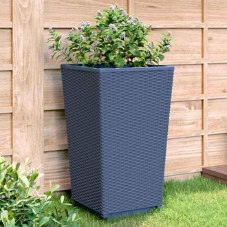 vidaXL Jardineras 4 Unidades Pp Azul Gris 32,5x32,5x57 Cm Vidaxl