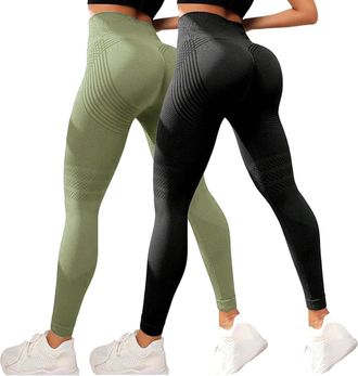 Generic 2 PCS Anti Cellulite Leggings for Women UK Cellumove 3D Compression Leggings Tummy Control High Waist Push Up Yoga Trousers Opaque Figure Sculpting Bo