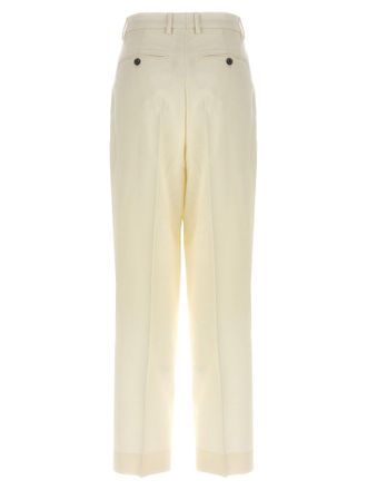 Ami Pleated Wool Trousers - Cream