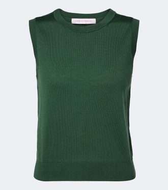 Carolina Herrera Silk and cotton tank top