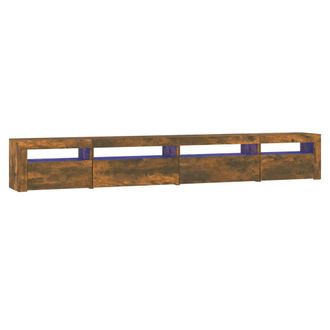 vidaXL Mueble De Tv Con Luces Led Roble Ahumado 270x35x40 Cm Vidaxl