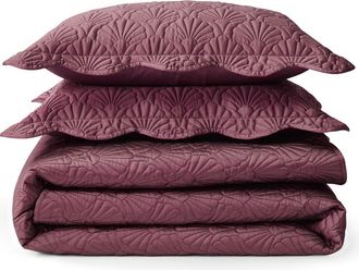 Ted Baker Deco Shells Quilt & Shams Set in Berry Red at Nordstrom, Size Queen
