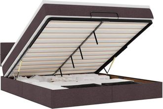 vidaXL Vidaxl - Estructura Cama Otomana Colch&oacute;n Tela Marr&oacute;n Oscuro 160x200 Cm