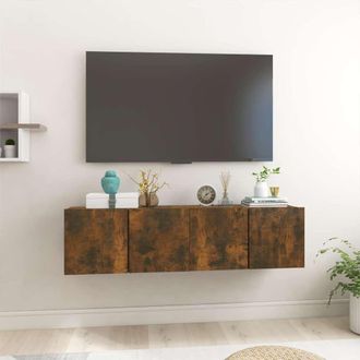 vidaXL Vidaxl - Muebles Para Tv Colgantes 2 Uds Roble Ahumado 60x30x30 Cm