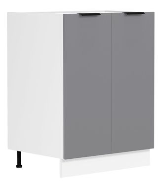 ebuy24 Gabinete De Cocina Vcm Dimensiones Aprox. Al. 82 X An. 60 X. T. 46 Cm Gabinete Con Dos Puertas Giratorias Muebles De Cocina - Fasola (blanco / Antraci
