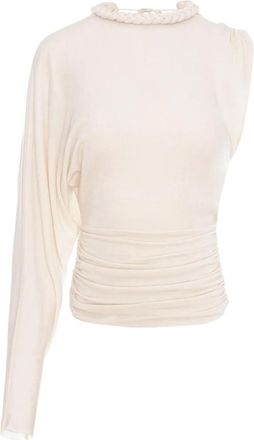Manur&iacute; Didi asymmetrische blouse met gevlochten detail - Beige