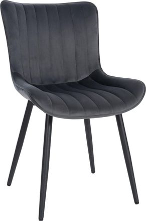 Clp Clp - Silla De Comedor Largo En Terciopelo O Polipiel Gris Oscuro Terciopelo