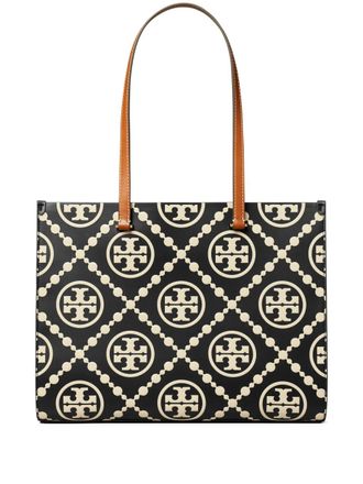 Tory Burch Borsa tote T Monogram Contrast - Nero