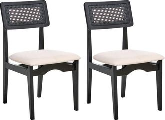 Beliani Set of 2 Dining Chairs RUBONIA Wood Black