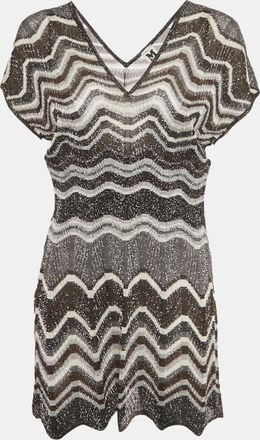 M Missoni Black Patterned Lurex Knit Top