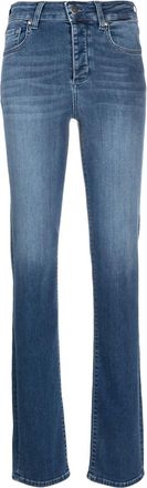 Liu Jo high-waist straight-leg jeans - women - Cotton/Polyester/Cotton/Spandex/Elastane/Polyester - 25 - Blue