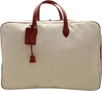 Herm&egrave;s Vintage, unisex, Wit, ONE Size, Pre-owned Weekendtas