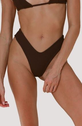 Stone Fox Swim Tucker Cheeky Bikini Bottoms in Earth Ripple at Nordstrom, Size X-Large