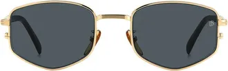 David Beckham Geometric Full Rim Sunglasses - Gold