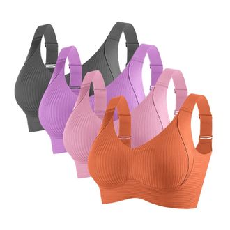 Generic 3-Pack Bras for Women Wireless Seamless Sports Bra Womens Wirefree Yoga Bra for Women Comfy Wireless Non Wired Seamless Womens Comfy Non Wired brassie