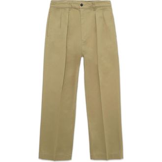 Fortela New York Heavyweight Cotton Gabardine Pleated Pants in Sand at Nordstrom, Size 31 Eu