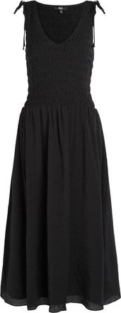 Paige Sebestian Shirred Woven Midi Dress - Black - XL (UK16 / XL)