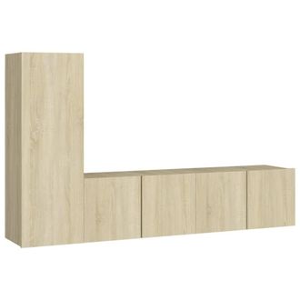 Berkfield Home 3 Piece TV Cabinet Set Sonoma Oak Engineered Wood in Light Brown
