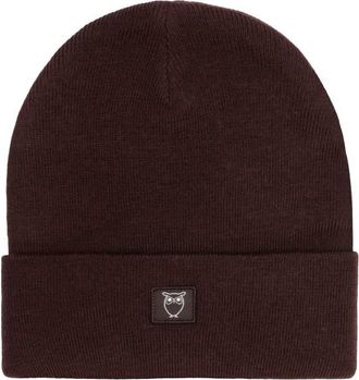 Knowledge Cotton Apparel Double Layer Fine M. Wool Beanie Mütze - Unisex | braun