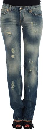 Just Cavalli Cavalli Blauwe Katoenen Lage Taille Jeans