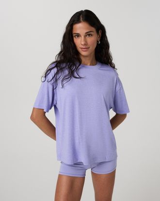 Vuori Clothing Energy T-Shirt Long | Hyacinth Heather | XS, Size Extra Small