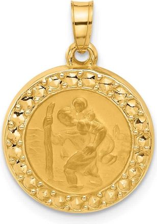 Diamond2Deal 14k Yellow Gold Hollow St. Christopher Medal