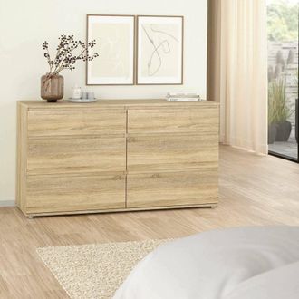 Dmora Cajonera Dmora, Color Roble, 153,4 X 83,7 X 50 Cm, Con Embalaje Reforzado