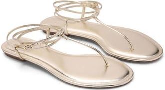 Mango Ankle Strap Sandal in Gold at Nordstrom, Size 40