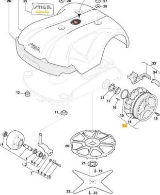 STIGA Sports Rueda Trasera Original Stiga - 1126-1109-01
