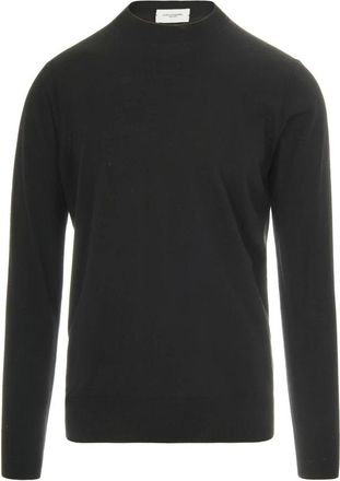 Paolo Pecora Crewneck Sweater - Heren - Ronde hals truien - Zwart - XL - Wol - Truien & Vesten