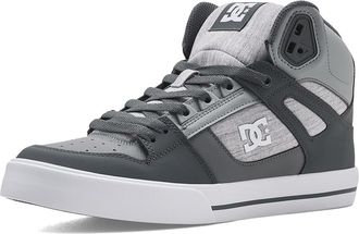 DC Pure High Top WC Mens Lace-up Boots Grey/White : 10.5 D - Medium, Leather