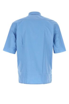 Namacheko Mens Cerulean Blue Poplin Guardia Shirt Skyblue Exterior: Cotton Camicie