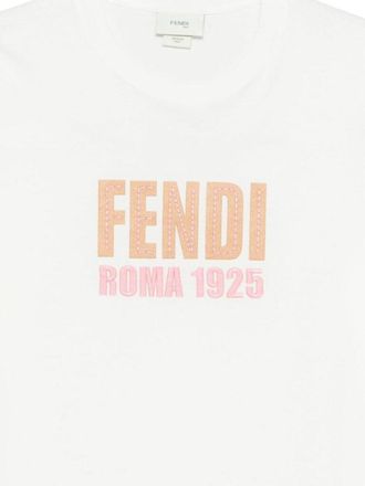 Fendi Logo-Print Cotton T-Shirt - White