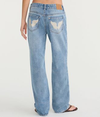 A&eacute;ropostale Low-Rise Baggy Angel Wings Jean