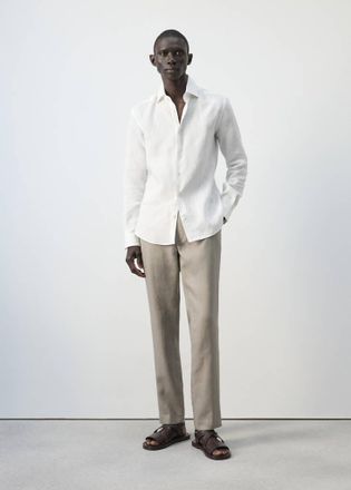 Mango Camicia slim fit 100% lino bianco - Uomo - XXL - MANGO MAN