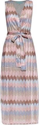 Melissa Odabash Bria Zigzag Stripe Dress - Dames - Maxi kleedjes - Veelkleurig - L - Polyester - Kleedjes