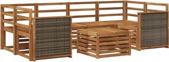 vidaXL Conjunto De Sof&aacute;s De Exterior 7 Uds. Natural Vidaxl