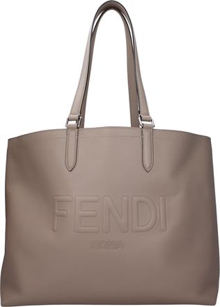 Fendi Damess Schoudertassen Grijs/touwleer
