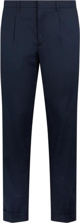 Moorer Cropped broeken - Heren - Vrijetijds broeken - Blauw - M - Katoen - Broeken