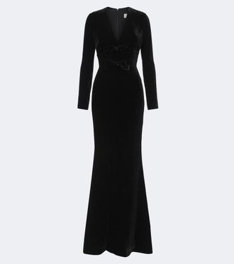 Elie Saab Vestido de fiesta de terciopelo en mezcla de seda