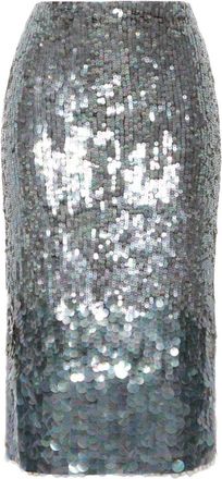 Parosh Silver Sequined Skirt