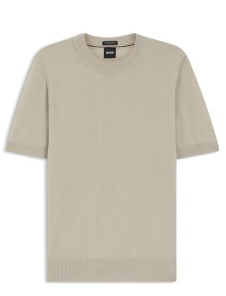 BOSS Virgin Wool Knitted Crew Neck Sweater