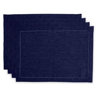 Solino Home Linen Placemats - Milan, 14 x 19 in Chambray Navy at Nordstrom, Size Medium