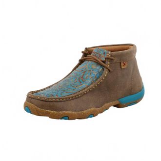 Twisted X Boots Womens Chukka Driving Moc Shoe In Bomber & Turquoise