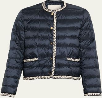 Max Mara Quilted Braid-Trim Puffer Coat