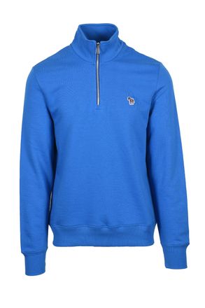 Paul Smith Mens REG FIT HALF ZIP SWEATSHIRT BLUE Cotton - Size X-Large