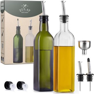 Zulay Kitchen 2 PackOlive Oil Dispenser Bottle with Accessories