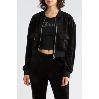 Juicy Couture Cargo Bomber Jacket in Liquorice at Nordstrom Rack, Size X-Large