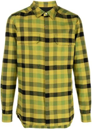 Rick Owens Overshirt 32P - Heren - Casual Overhemden - Groen - L - Katoen - Overhemden